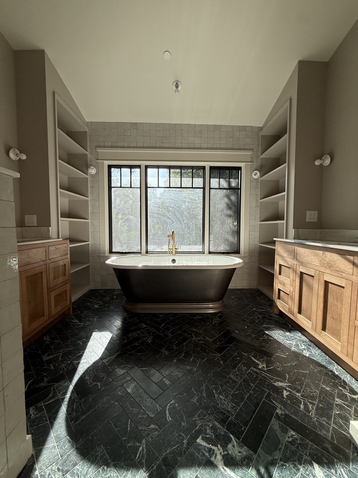 Bathroom remodel with freestanding tub